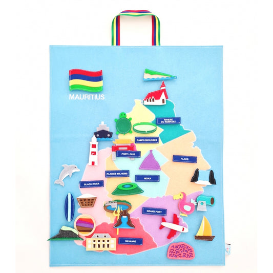 Map of Mauritius – Interactive Fabric Map with Detachable Landmarks