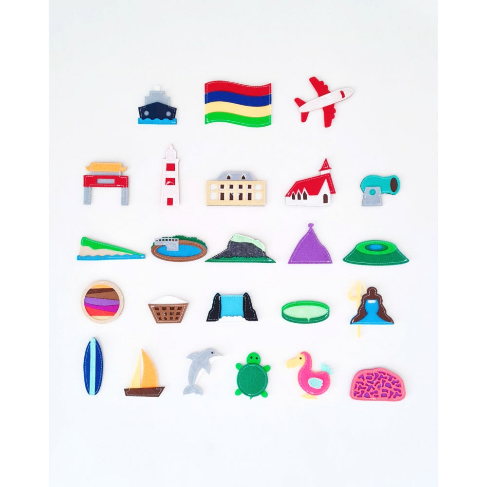 Map of Mauritius – Interactive Fabric Map with Detachable Landmarks