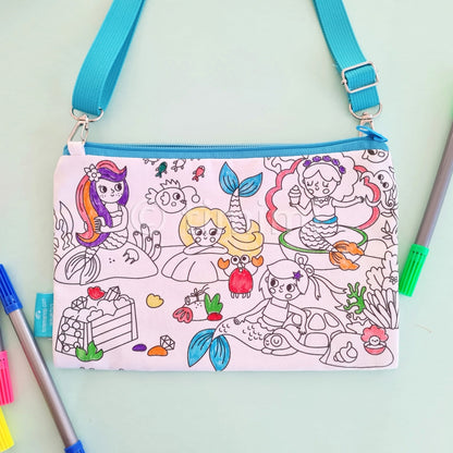 Washable Mermaid Colouring Bag
