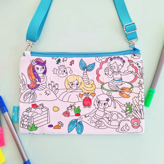Washable Mermaid Colouring Bag