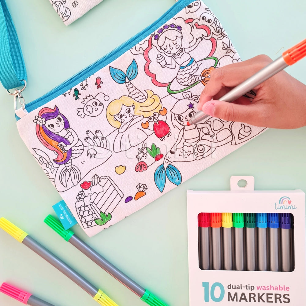 Washable Mermaid Colouring Bag