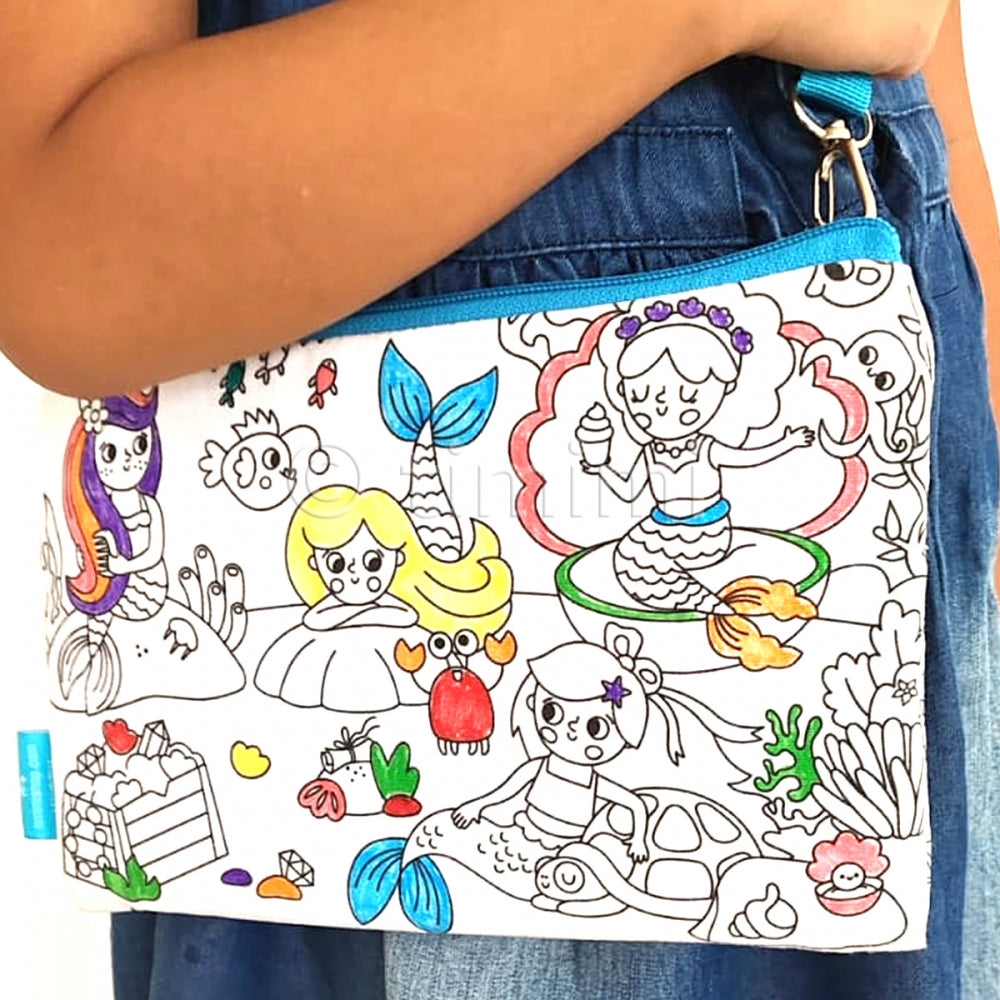Washable Mermaid Colouring Bag