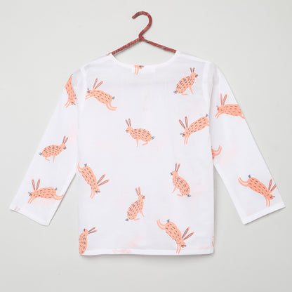 Hare Print Pyjama Set (Ages 1-6)