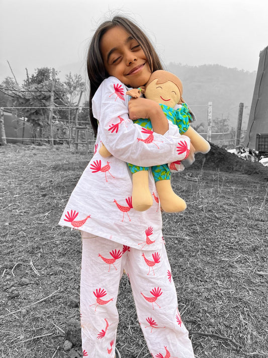 Peacock Print Pyjama Set (Ages 1-6)