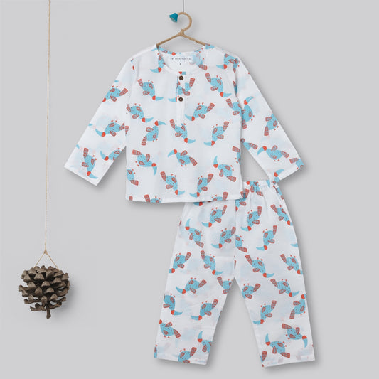 Hornbill Print Cotton Pyjama Set - Ages 1-6