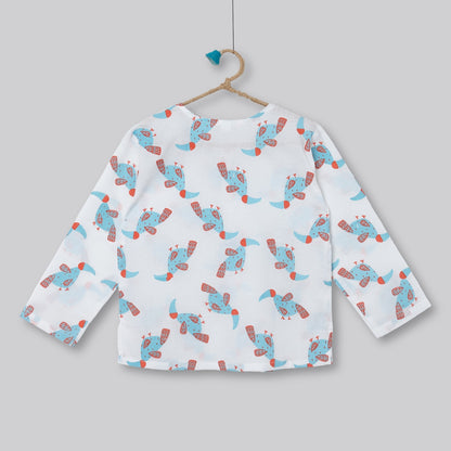 Hornbill Print Cotton Pyjama Set - Ages 1-6